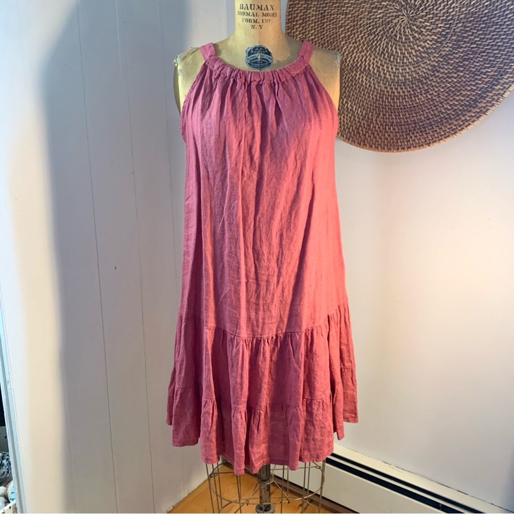 Bellambra Sleeveless Tiered Midi Dress in Dusty Rose